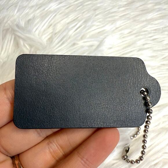 2.5" COACH Black Fob Bag Charm Hang tag Hangtag - Picture 2 of 2